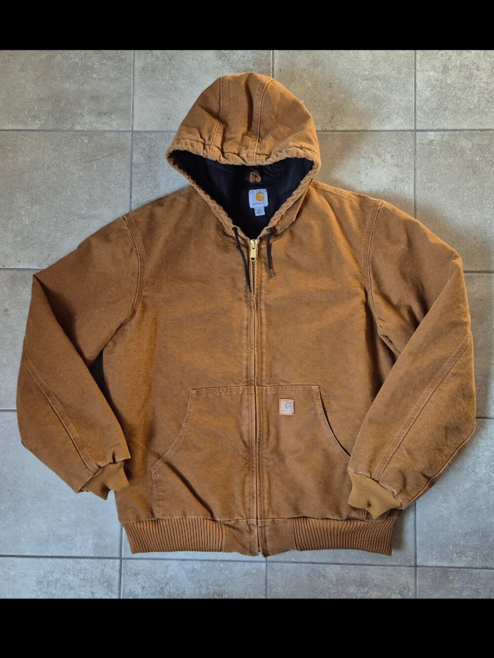 Men's Carhartt J130 Sandstone Cotton Duck Active Jacket Large Tall